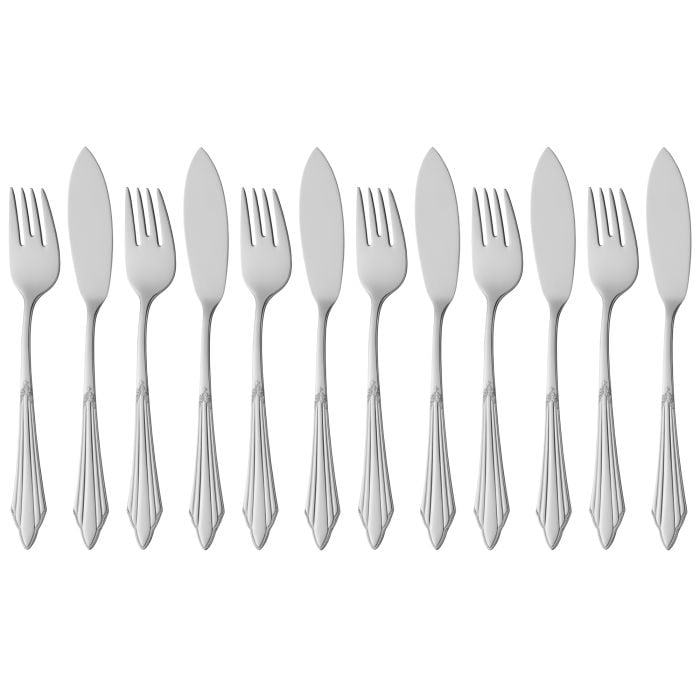 FÄcher Fischbesteck-Set, 12-teilig, Cromargan protect®
