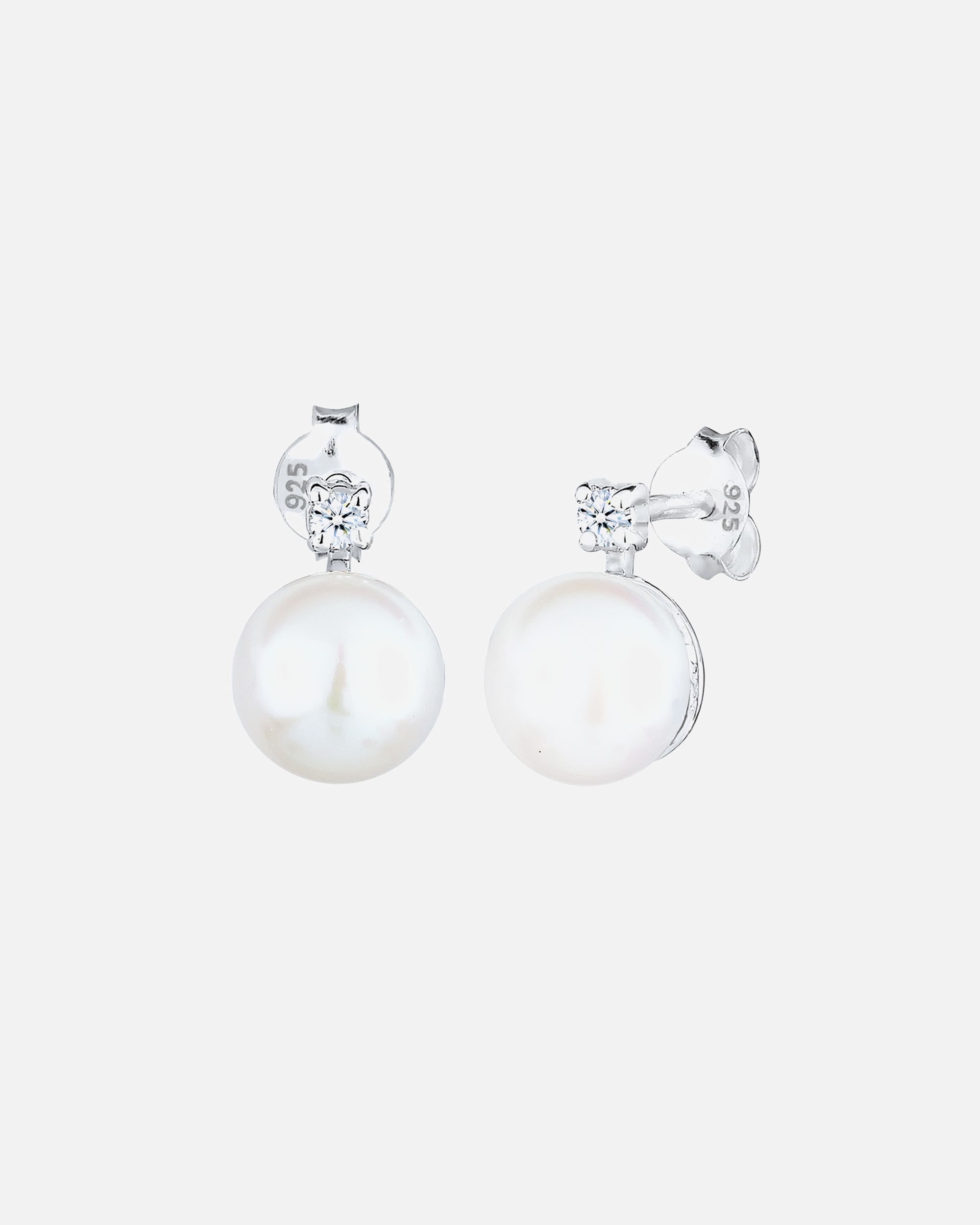 Perle de cultură de apă dulce Elli DIAMONDS cu diamant din argint