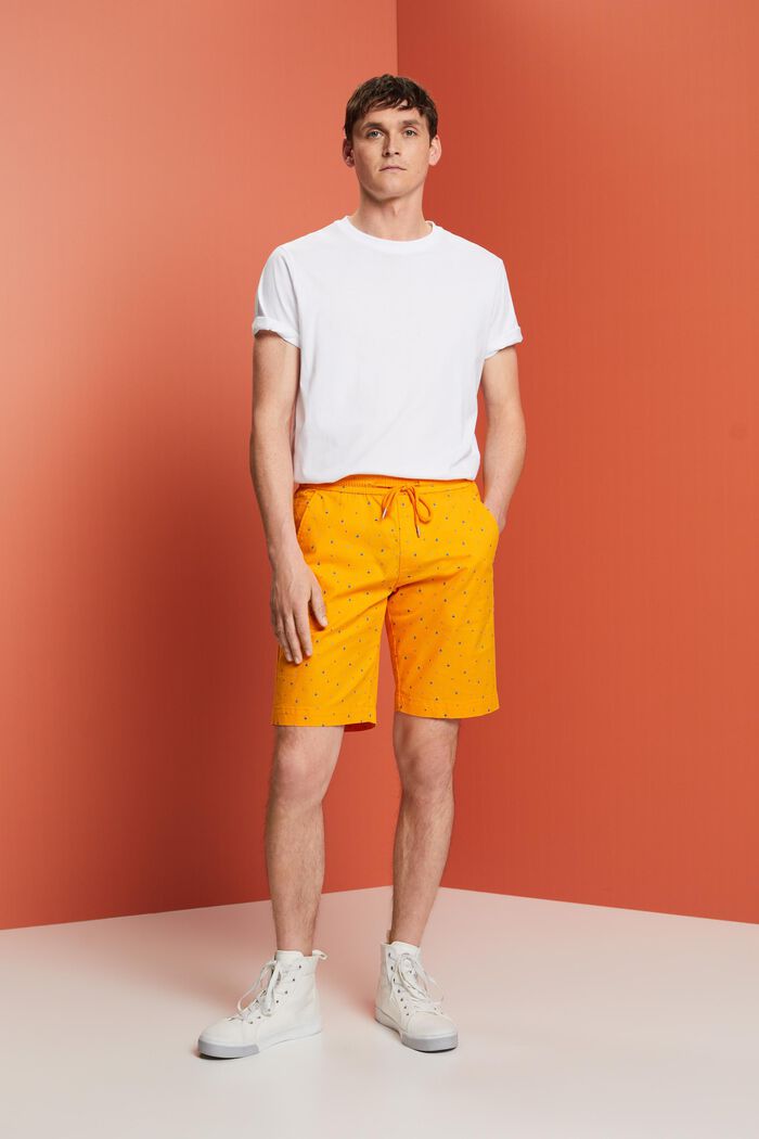 Gemusterte Pull-on-Shorts, Baumwollstretch