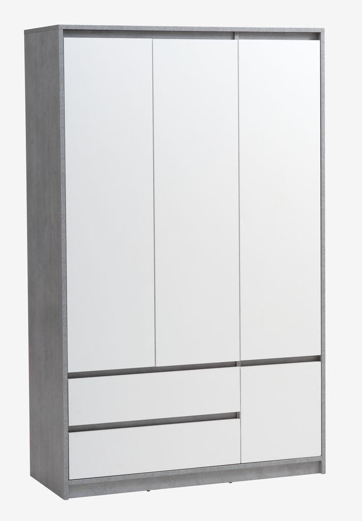 Szafka BILLUND BILLUND 119x193 biała/betonowa