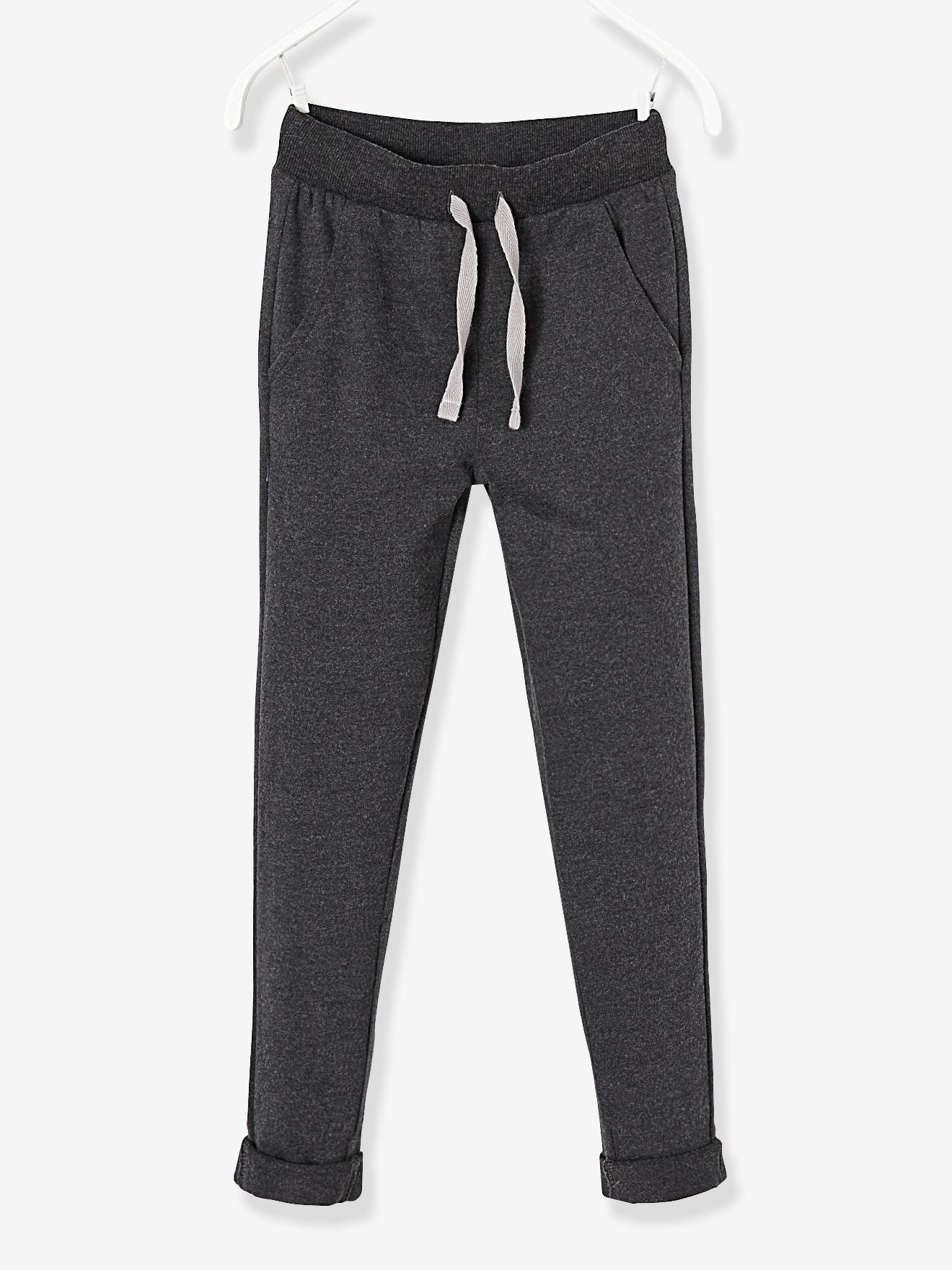 Pantalon jogger garçon en molleton BASICS marine chiné