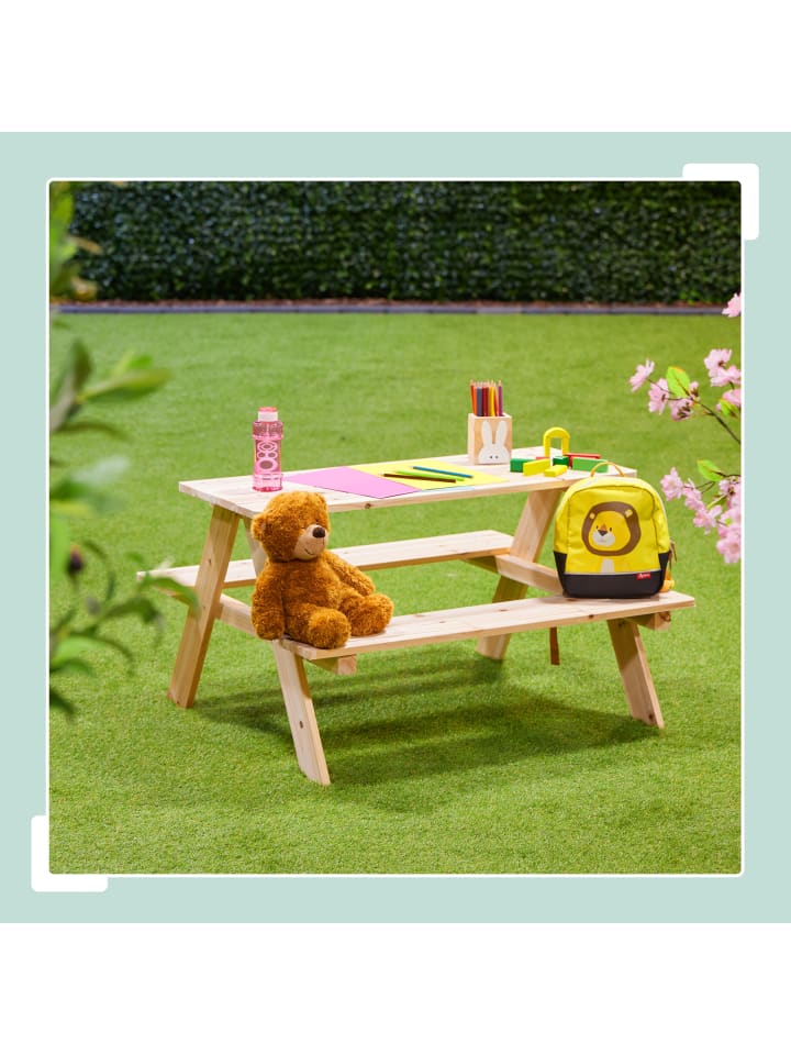 relaxdays Kindersitzgruppe In Natur - (B)90 x (H)51 x (T)78 cm günstig kaufen onesize