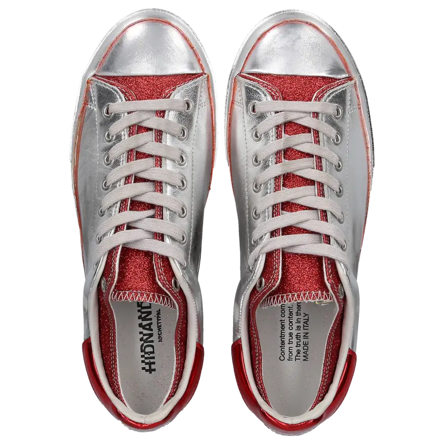 Hidnander - Sneaker low 1F20 Kalbsleder - silber