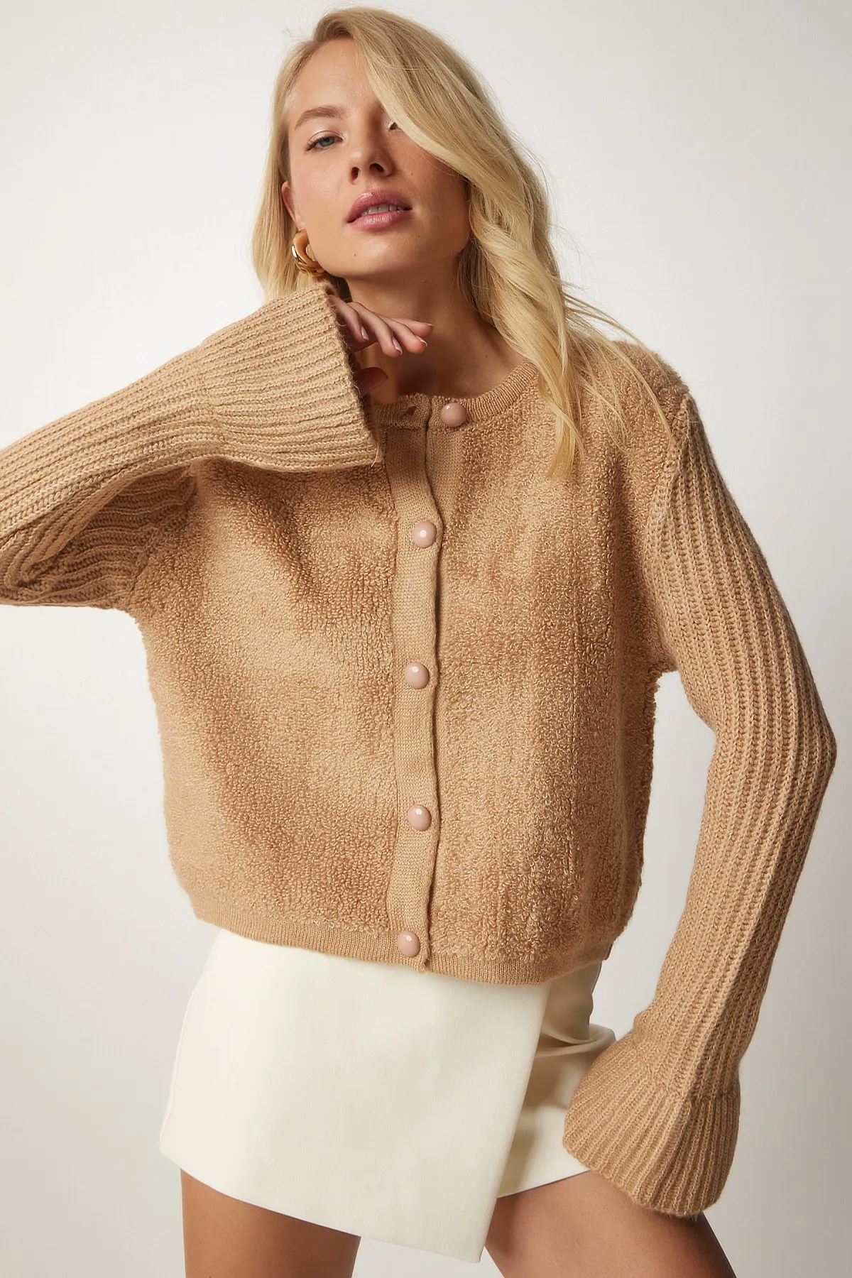 Happiness İstanbul  Strickjacke - Braun - Regular Fit
