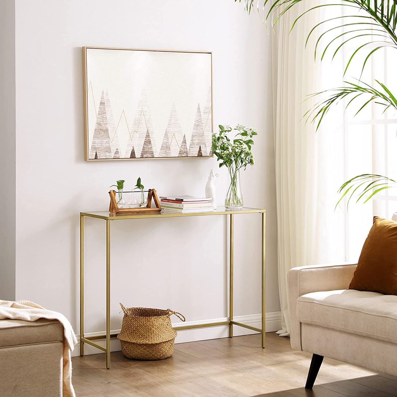 Vasagle Konsolentabelle, 100x35x80cm, Gold