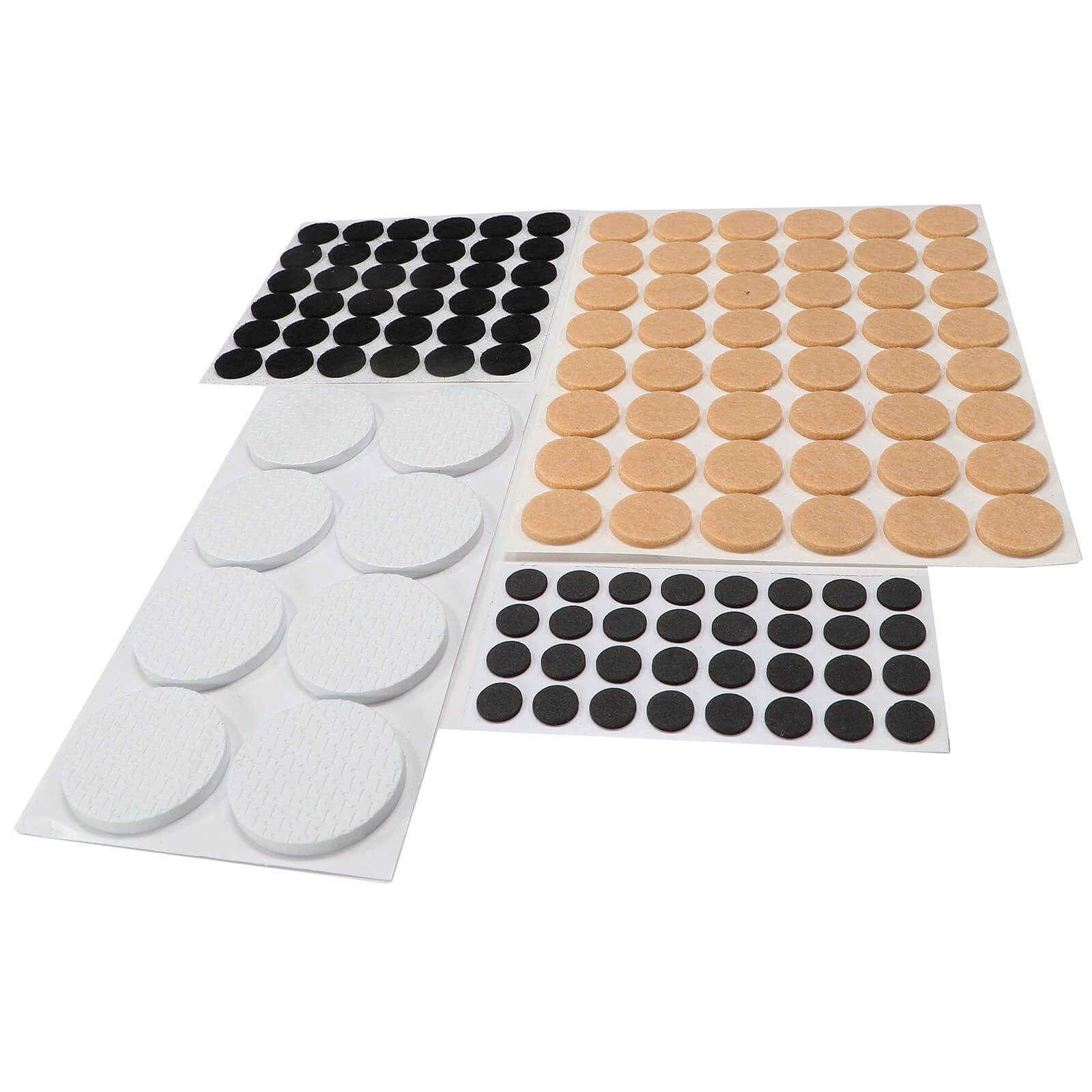 Best Choice Möbelfuß Möbelgleiter Filzgleiter Set 124 teilig selbstklebend weiß schwarz b, (124-St), Durchmesser 10-39mm, Höhe 1-5mm