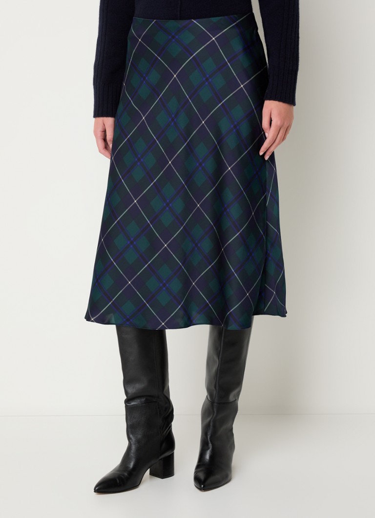 Fustă midi în carouri Ralph Lauren