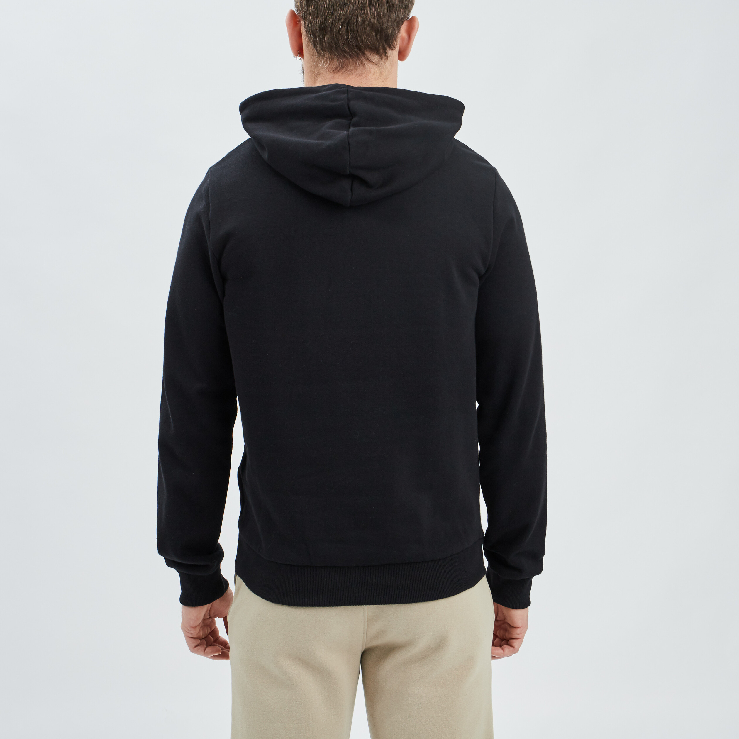 Sweat molleton à capuche hoodie noir homme | La Halle