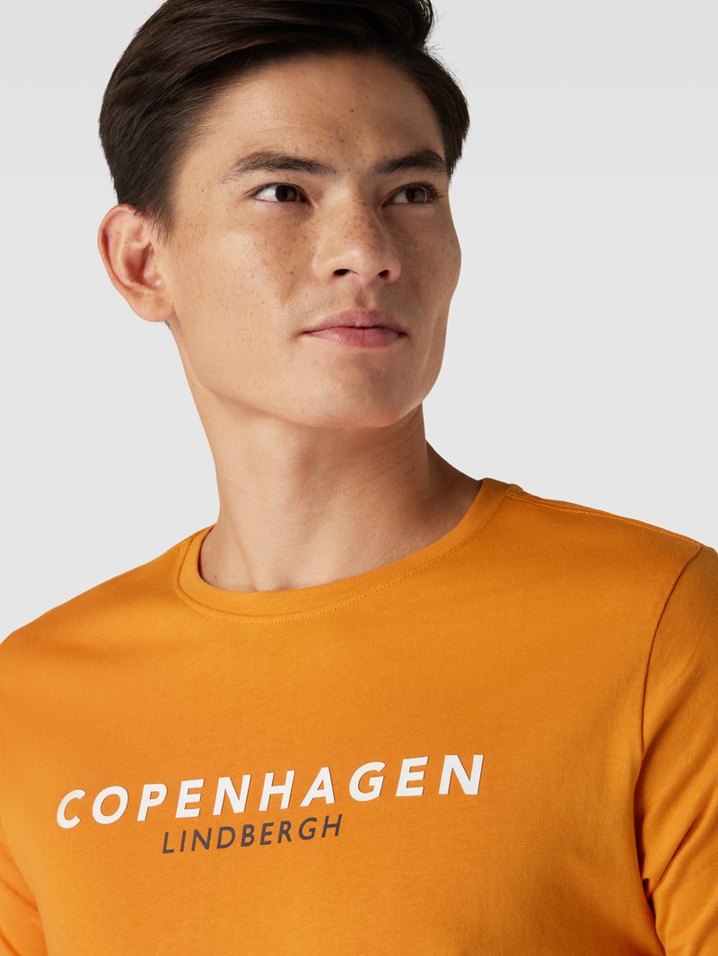 T-Shirt mit Label-Print Modell 'Copenhagen' in dunkel orange