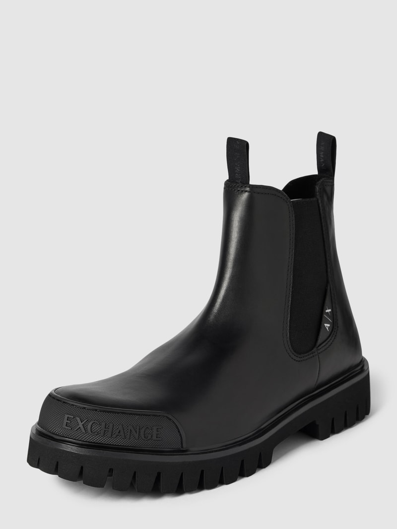 Chelsea Boots aus Leder-Mix in schwarz
