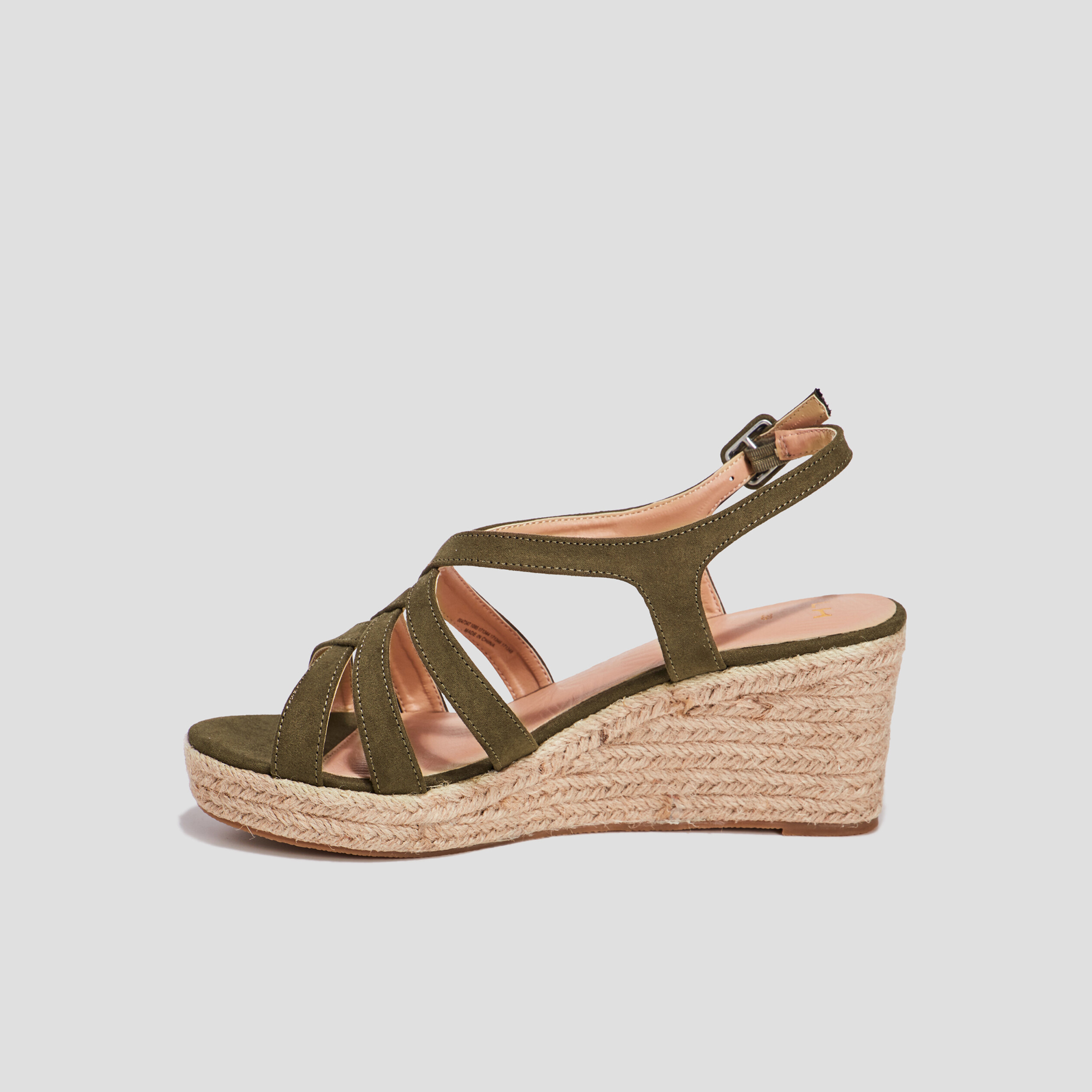 Sandales compensées vert kaki femme | La Halle