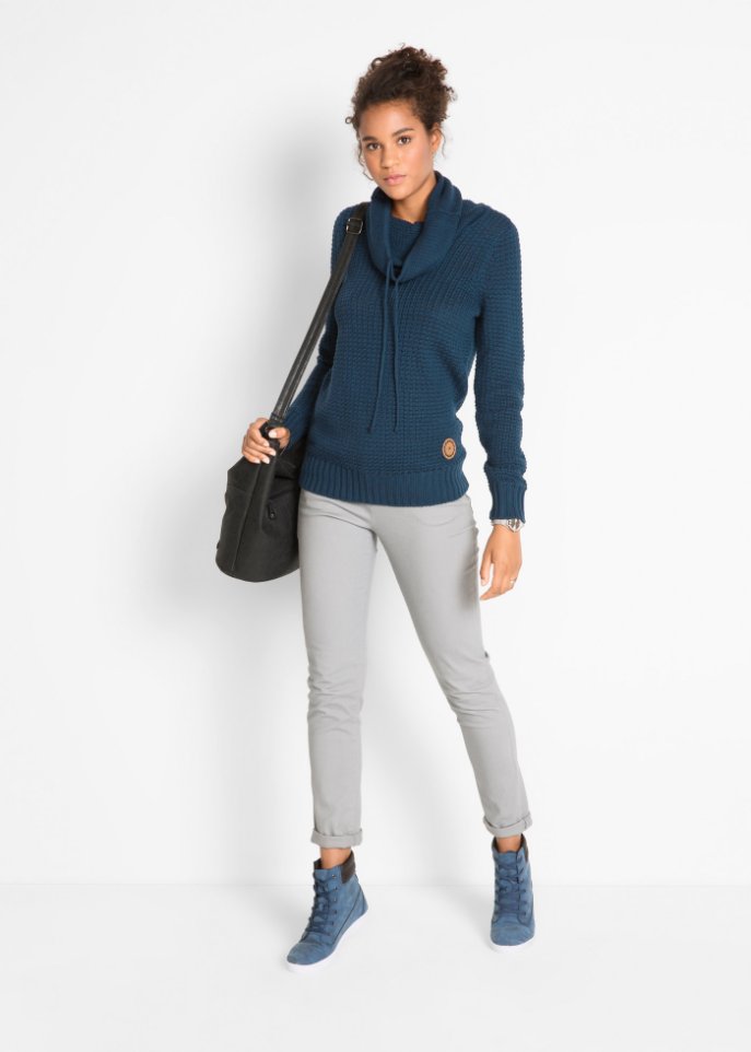 Rollkragenpullover mit Kordeln