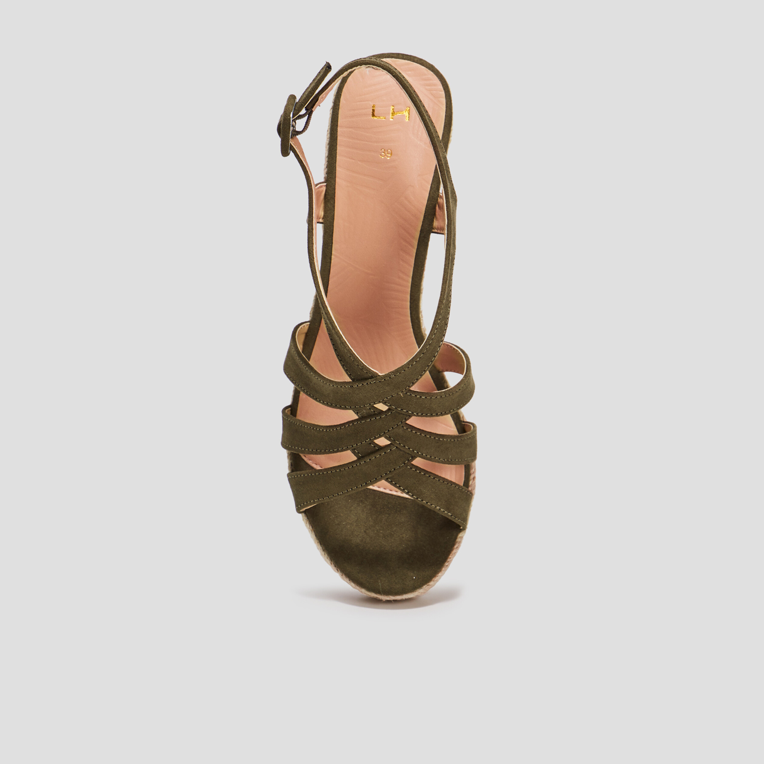 Sandales compensées vert kaki femme | La Halle