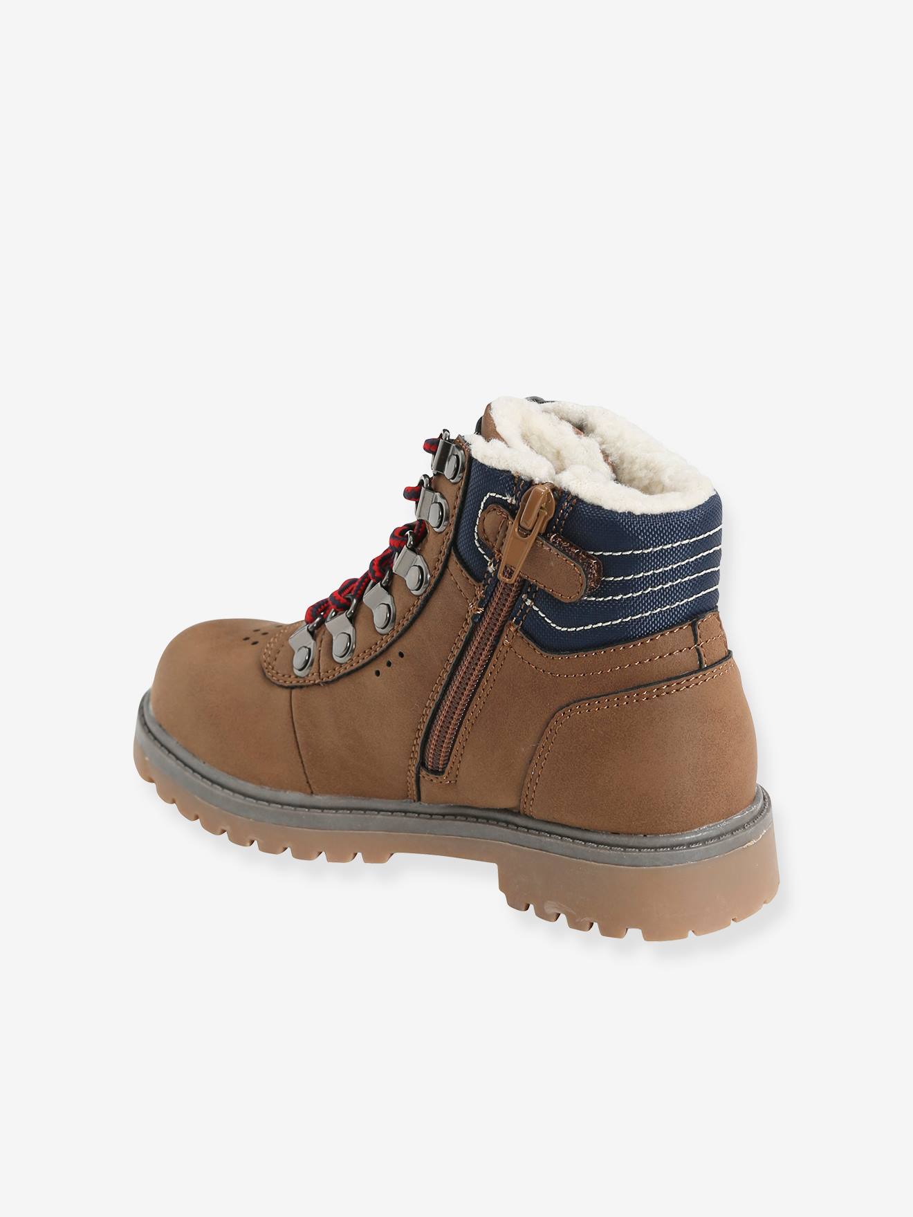 Vertbaudet Jungen Boots mit Schnürung und Reißverschluss - karamell