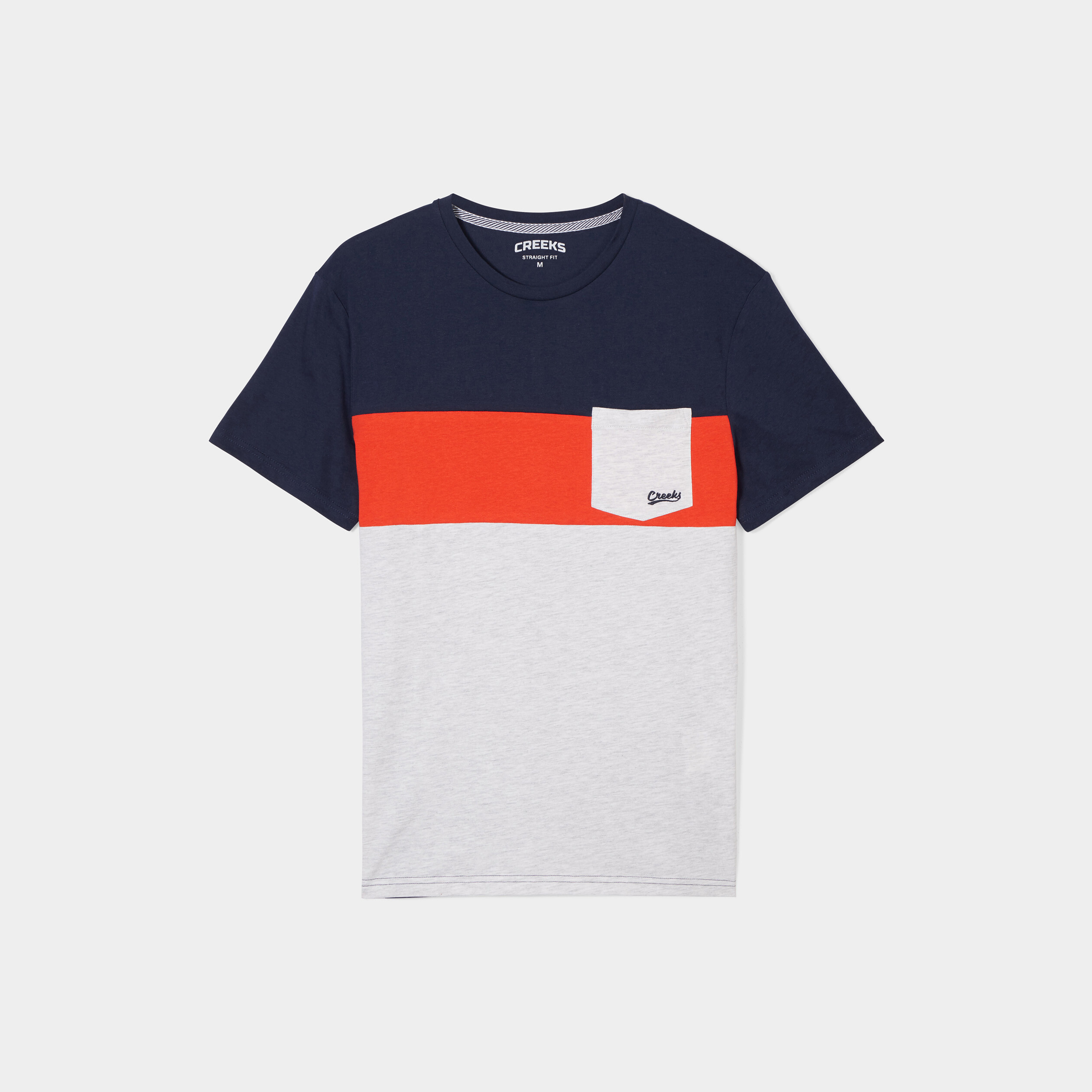 T-shirt droit 1 poche coton Creeks orange homme | La Halle