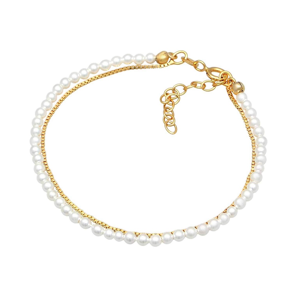 Elli Elli Bracelet Femmes Couches Elégant avec perles de coquillage en argent sterling Bracelet