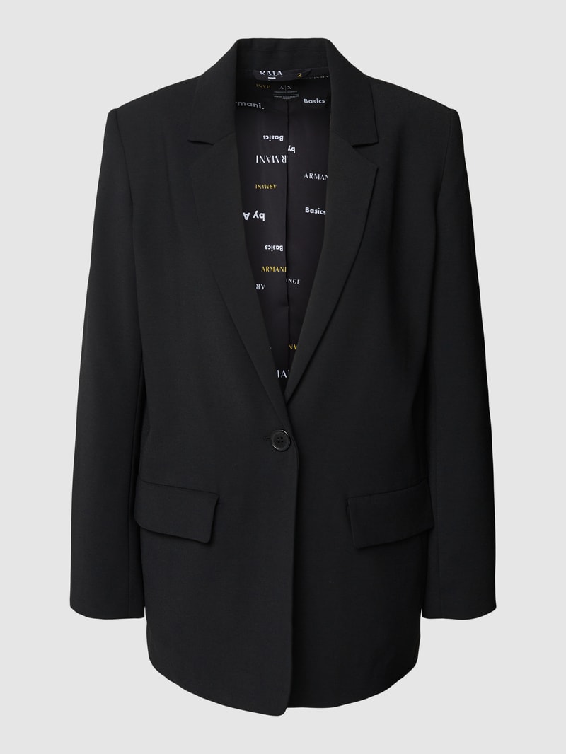 Blazer mit Pattentaschen in schwarz
