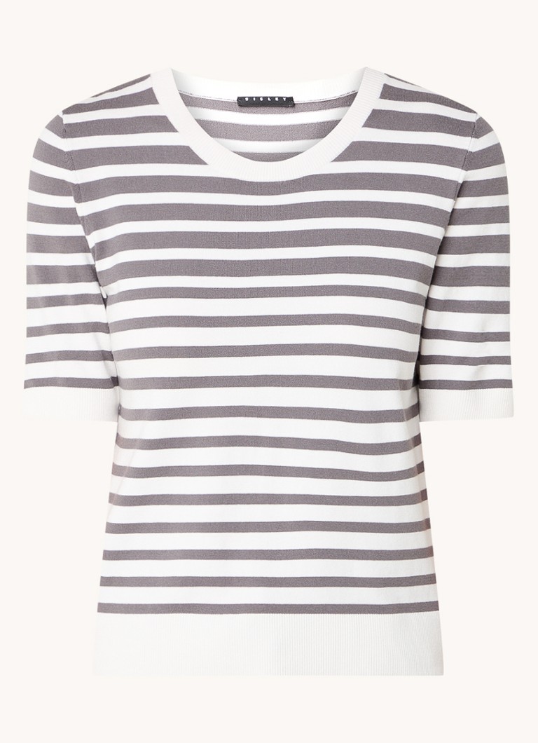 Sisley Fino pleteni top s prugastim printom