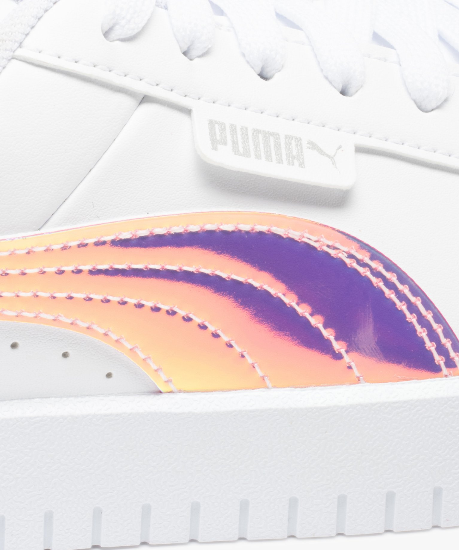 Baskets fille à lacets et détails irisés – Puma Jada blanc | GEMO