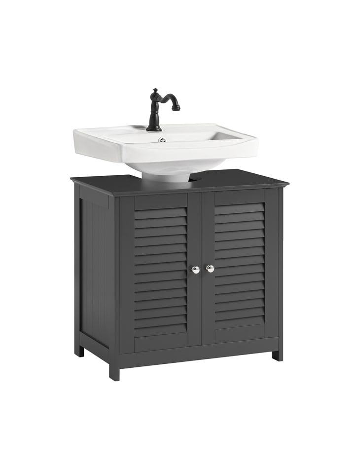 SoBuy Waschbeckenunterschrank in Dunkelgrau - (B)60 x (H)58 x (T)35cm günstig kaufen onesize