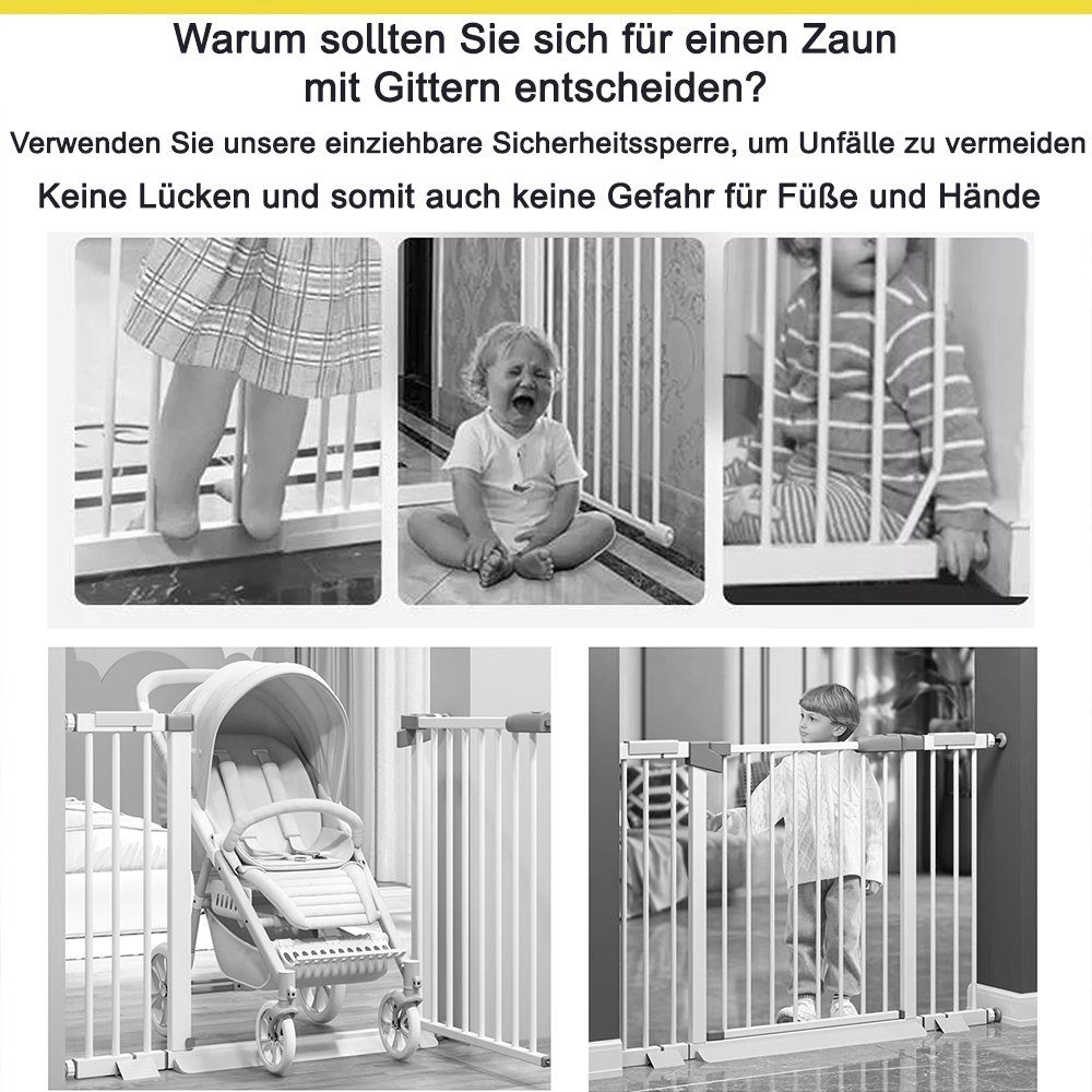 Mucola Treppenschutzgitter Türschutzgitter Treppenschutzgitter Absperrgitter Ausziehbar Kind Hund (Stück), Einfache Montage am Türrahmen und Wand