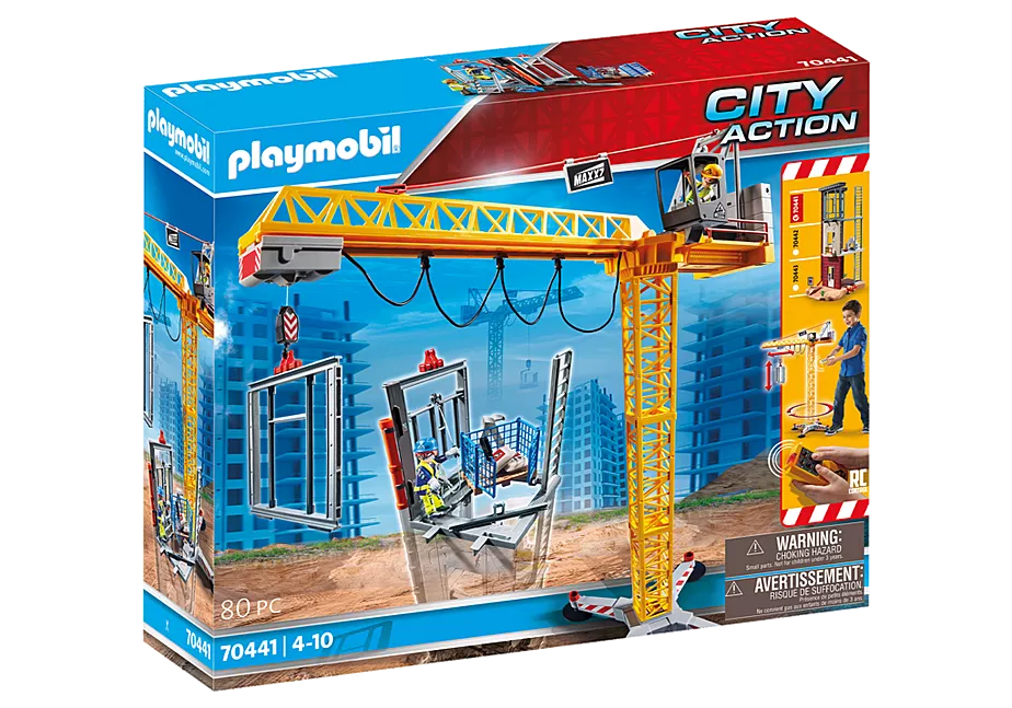 RC-Baukran mit Bauteil