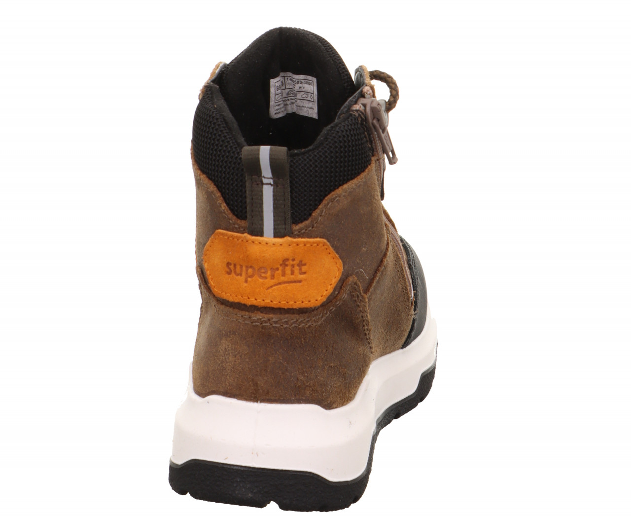 SPACE - Braun/Orange Boots mit Reißverschluss