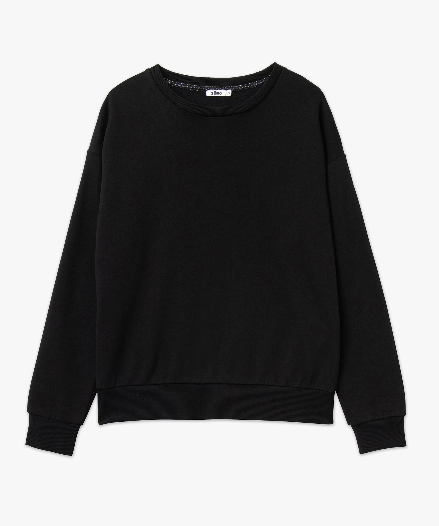 Sweat ample intérieur molletonné femme noir | GEMO