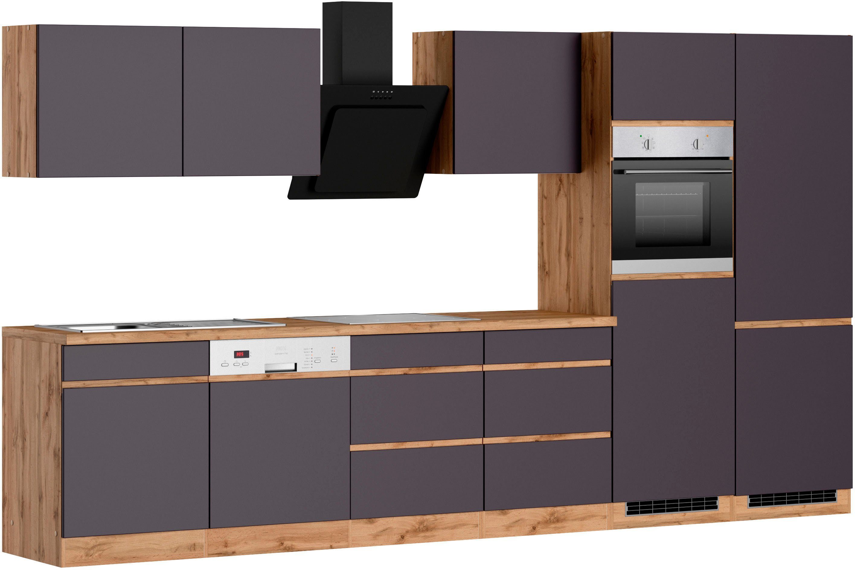HELD MÖBEL Küche Riesa, Stellbreite 360 cm, wahlweise mit Induktionskochfeld