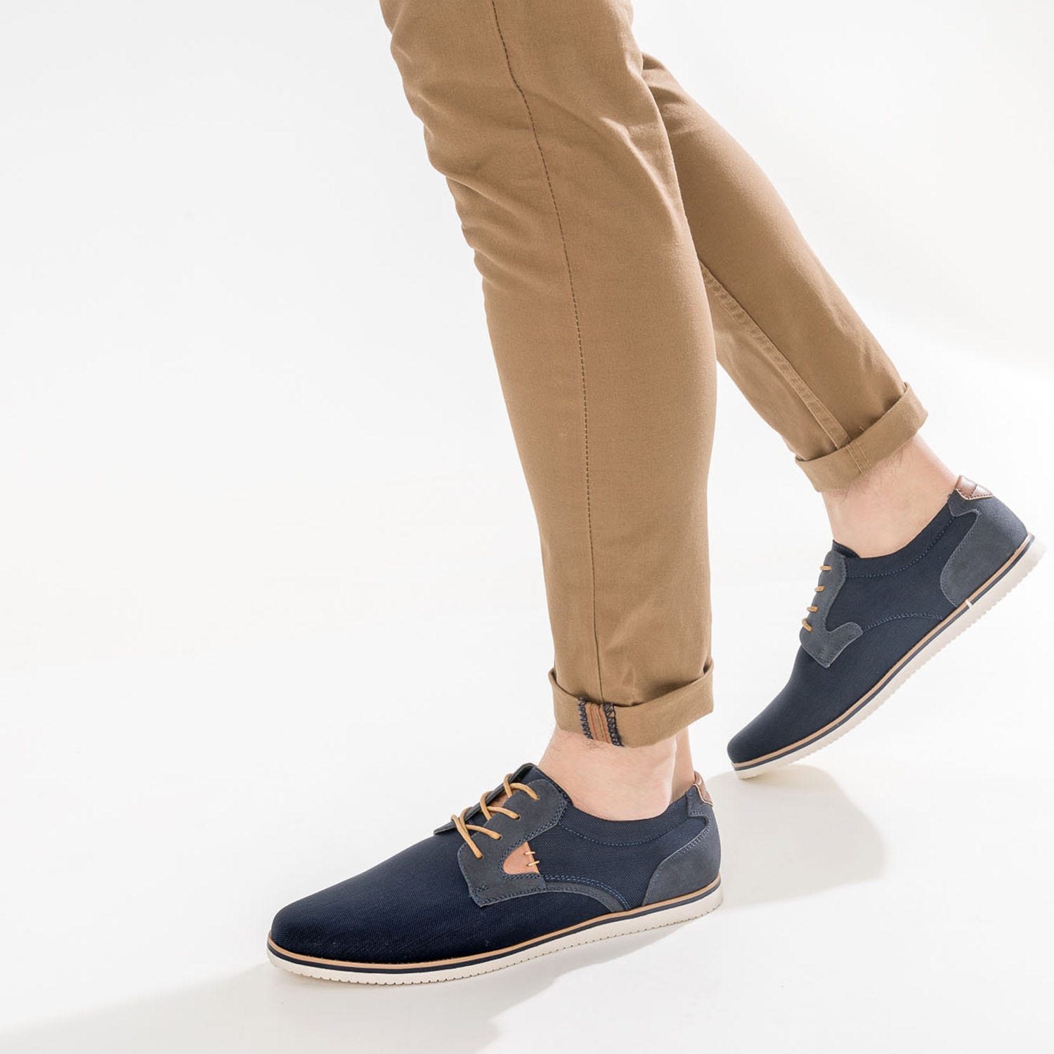 Derby confort marine en textile