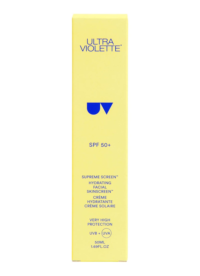 Ultra Violette Supreme Screen mitrinošs sejas aizsargkrēms ar SPF50+ - sejas saules aizsargkrēms
