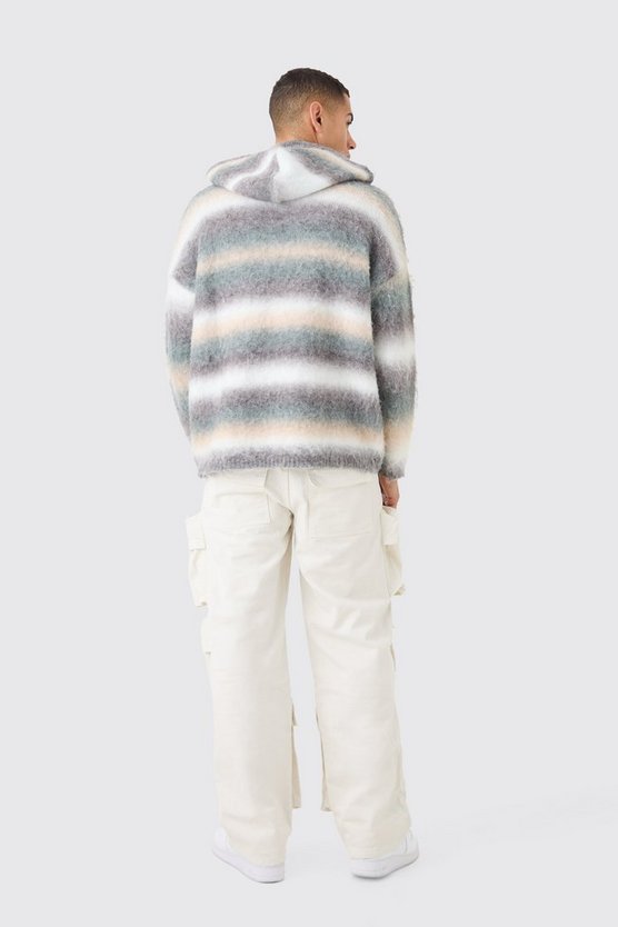Lockere Jeans mit Cargo-Taschen in Ecru