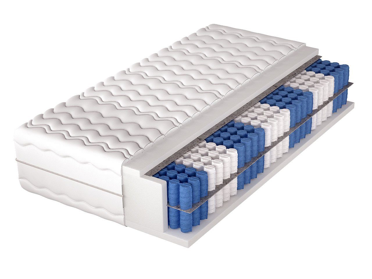 Taschenfederkernmatratze Superking, Mirjan24, 31 cm hoch, (Taschenfederkern, Polyurethanschaumstoff), Antiallergische Matratze, Beidseitig verwendbar, 7 Zonenmatratze