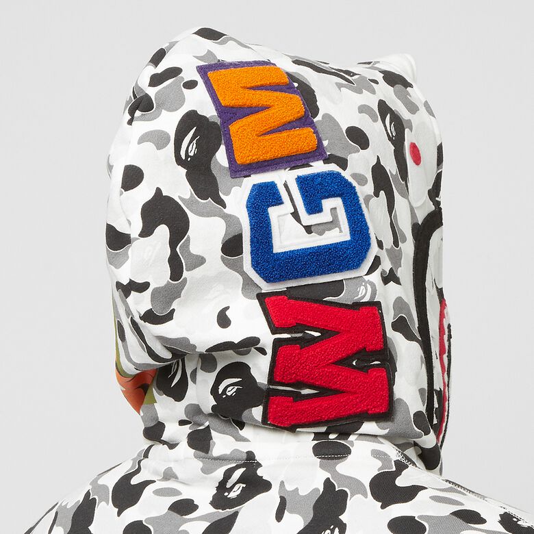 A Bathing Ape Abc Camo Double Shark Full Zip Hoodie gray