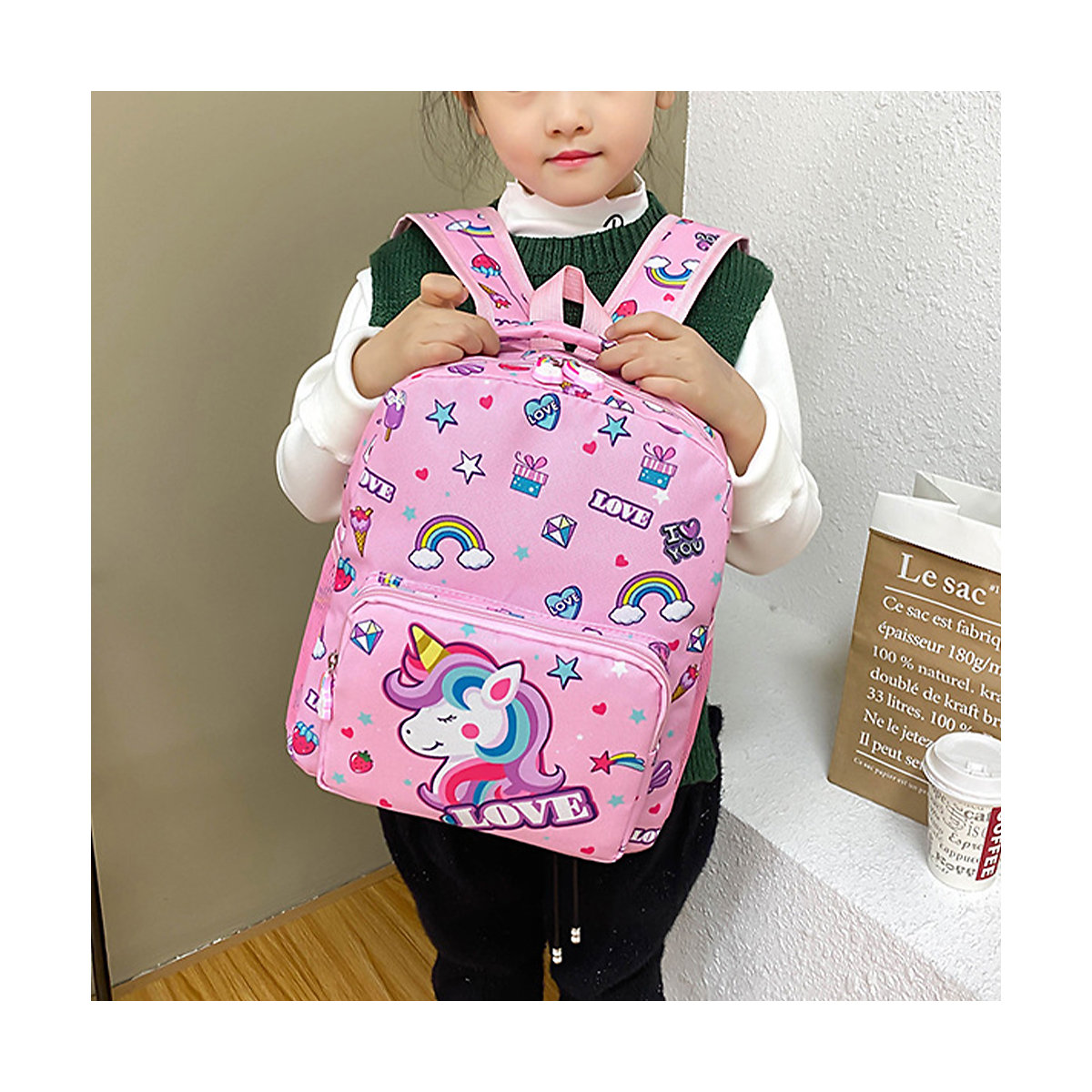 Einhorn Rucksack Kindergartenrucksack Schulrucksäcke für Mädchen