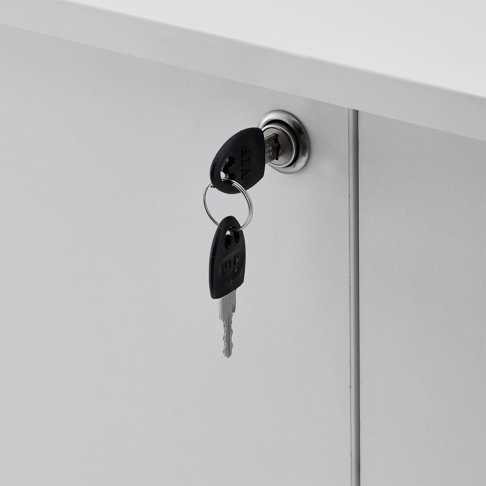 CLIPOP Aktenschrank Mobiler Aktenschrank mit 3 Schubladen 60x40x60cm abschließbar Büro-Rollschrank mit Rollen