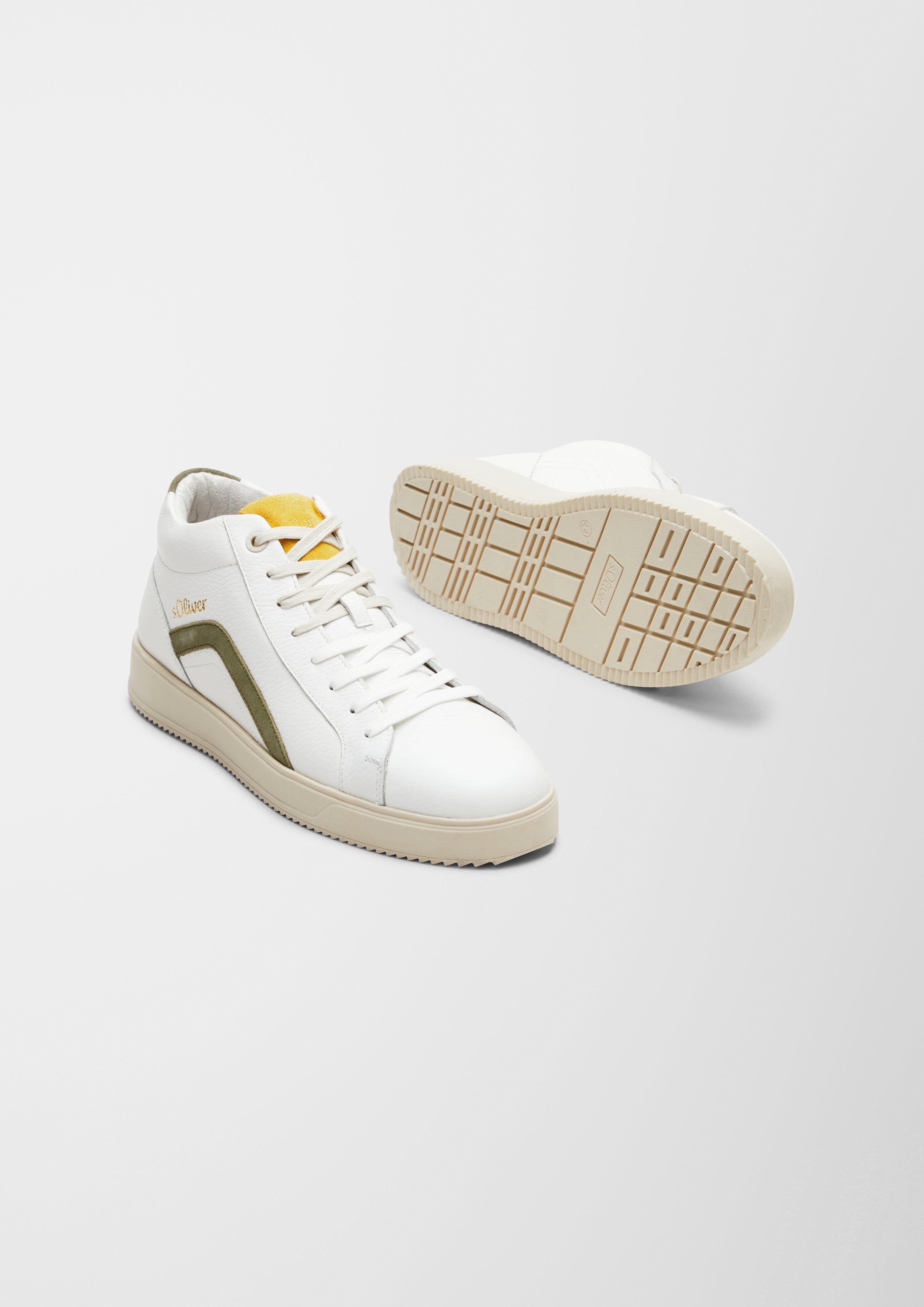 Leder-Sneaker mit Kontrast-Details  6007269-110