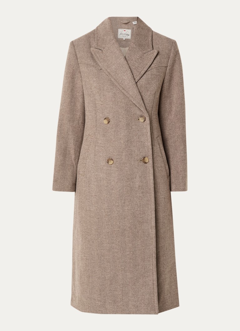 Levi's Double-breasted coat in wool blend with herringbone pattern