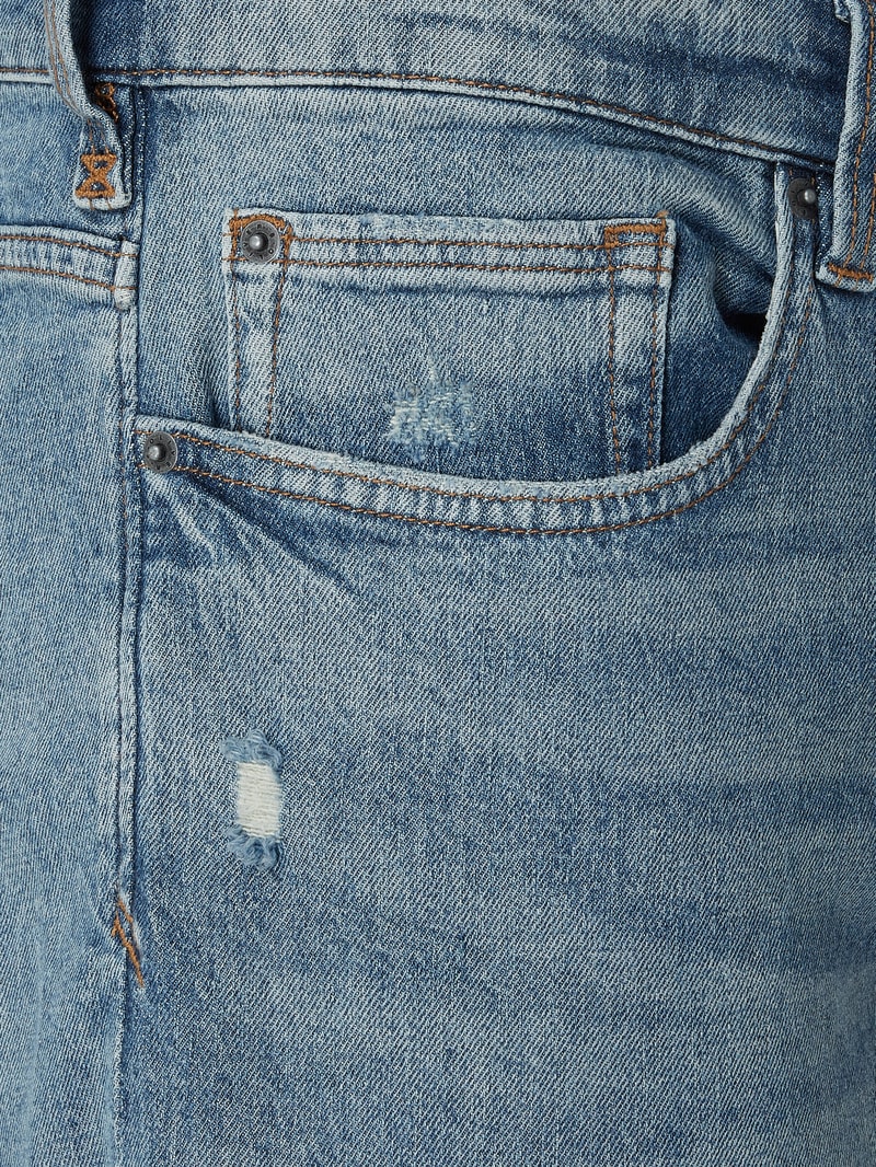 PLUS SIZE Relaxed Fit Jeansshorts mit Stretch-Anteil Modell 'Casby' in blau meliert