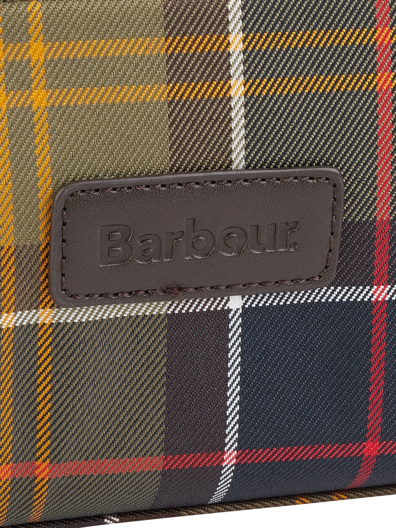 Kulturbeutel mit Tartan-Karo in grün