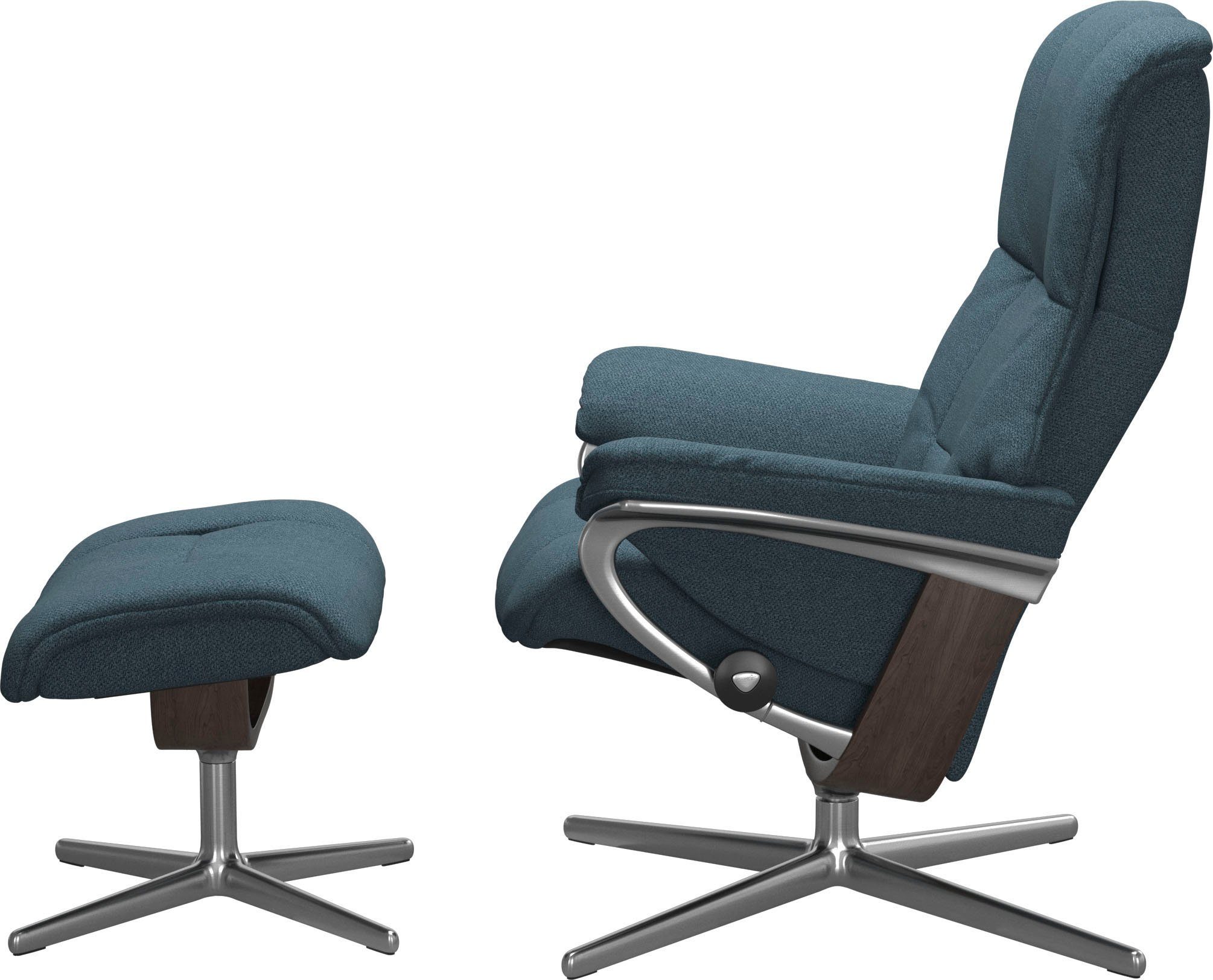 Stressless® Relaxsessel Mayfair (Set, Relaxsessel mit Hocker), mit Hocker, mit Cross Base, Größe S, M & L, Holzakzent Wenge