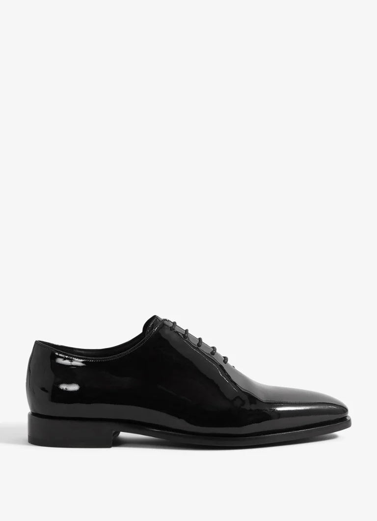 Buty sznurowane ze skóry lakierowanej Reiss Mead