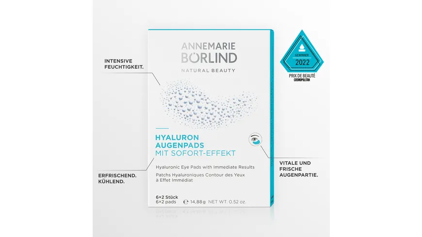 ANNEMARIE BÖRLIND HYALURON AUGENPADS mit Sofort-Effekt