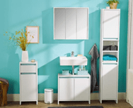 Happy Home Happy Home Spiegelschrank mit 3 Türen - Weiß