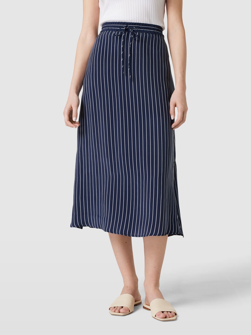 Midikleid mit Streifenmuster in dunkelblau