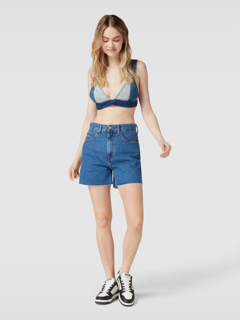 Jeansshorts mit Label-Patch Modell 'MOM' in jeans