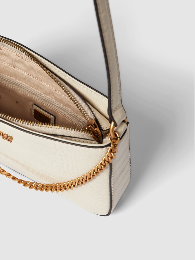 Handtasche mit Label-Applikation Modell 'KATEY' in ecru