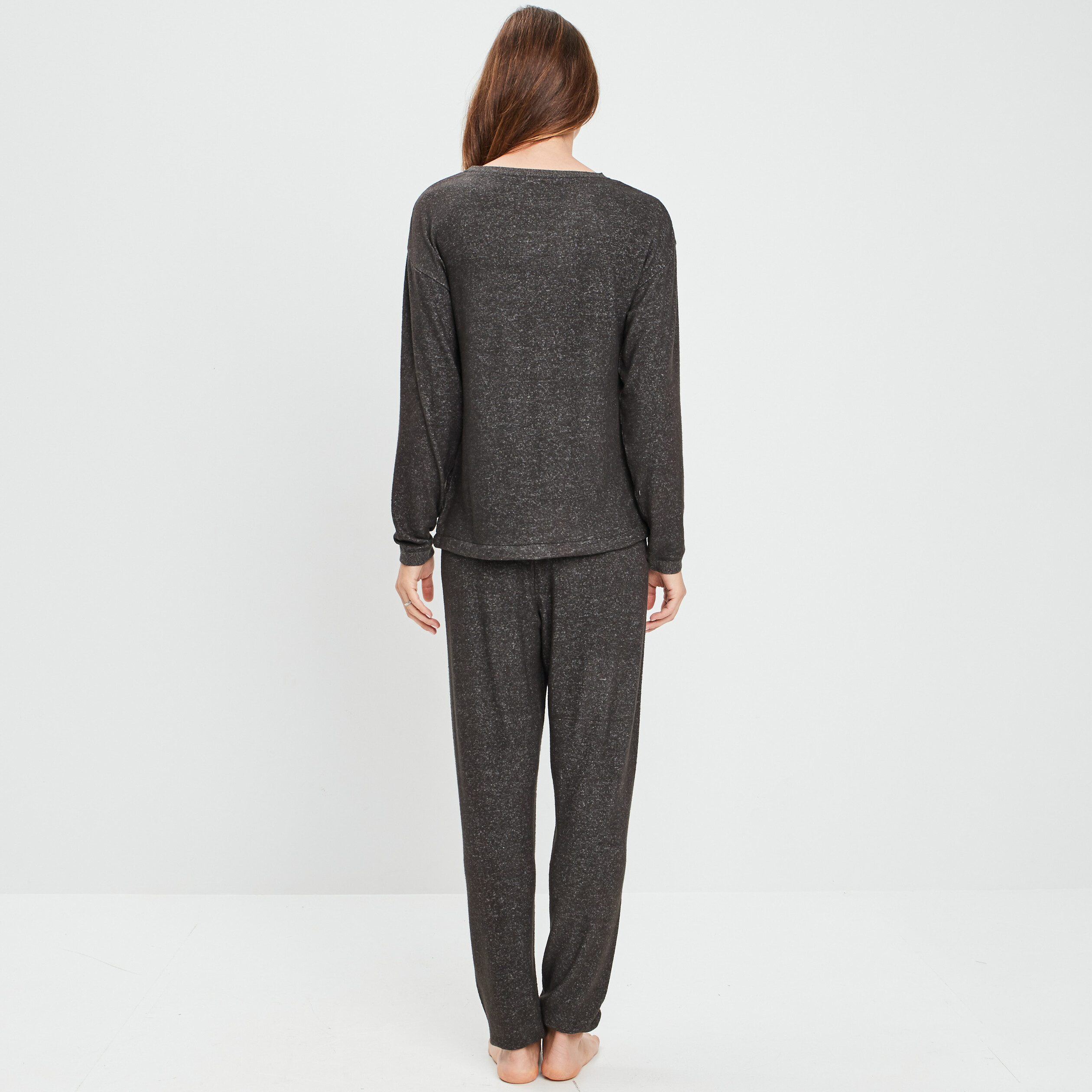 Ensemble pyjama 2 pièces gris foncé femme | La Halle