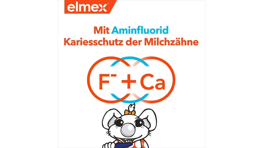 elmex Kinderzahnpasta 2-6 Jahre– kindgerechte Zahnreinigung für hochwirksamen Kariesschutz – mit Aminfluorid
