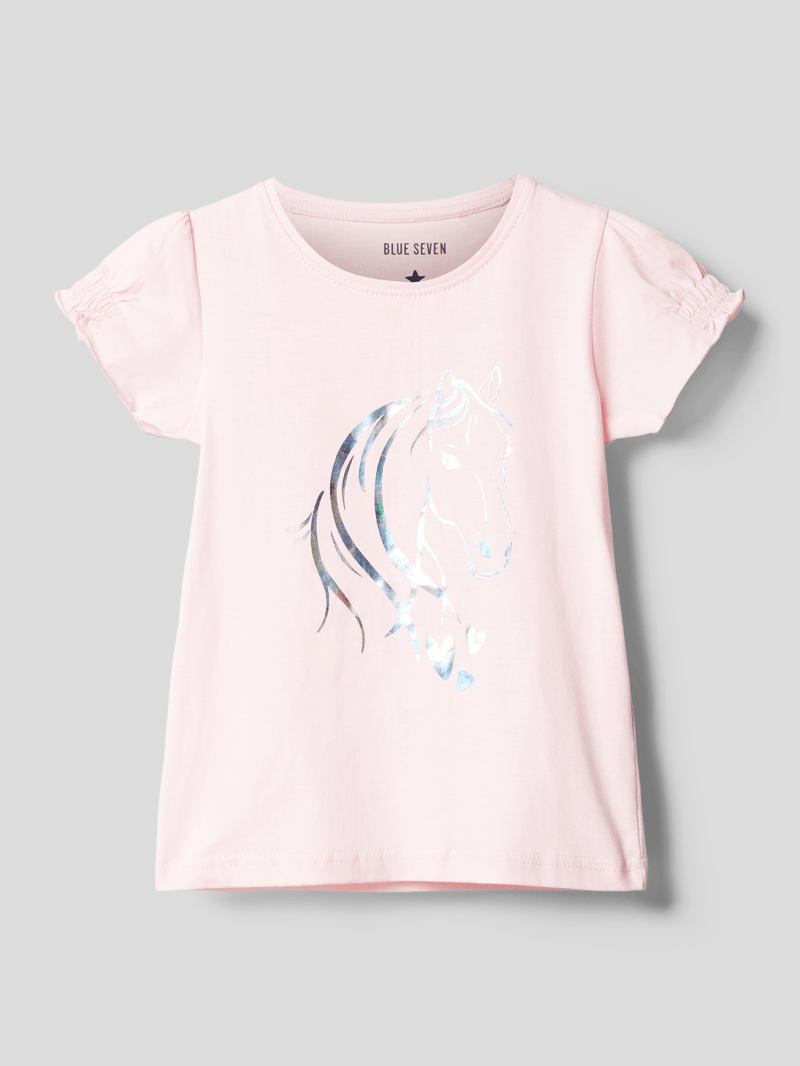 T-Shirt mit Motiv-Print in rosa